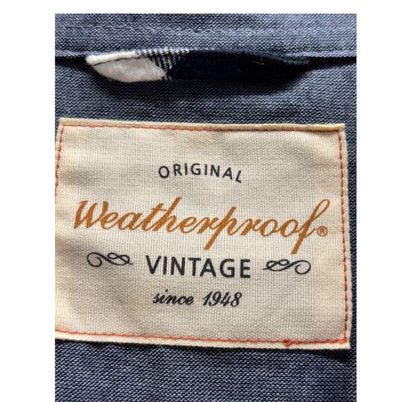 Weatherproof Men's Size Medium Green Plaid Flannel Long Sleeve Button Down Shirt - Picture 4 of 6